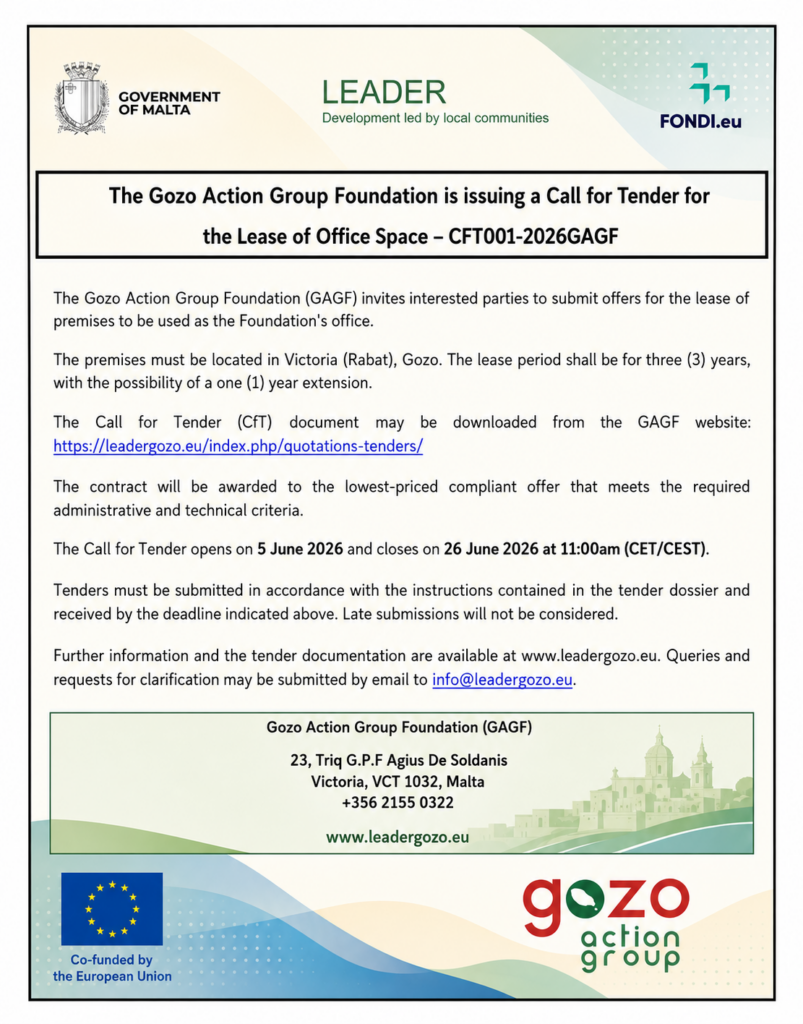 Call for Tender (CfT): LEASING OF OFFICE SPACE FOR THE GAGF