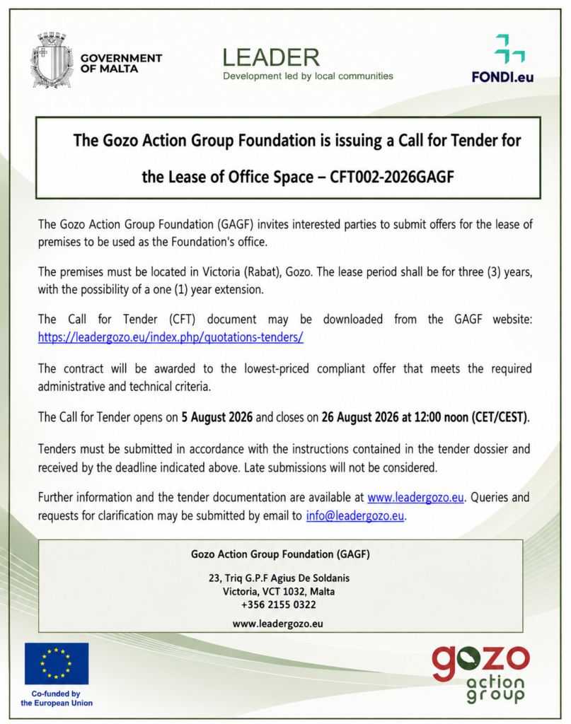Call for Tender (CFT002-GAGF2026): LEASING OF OFFICE SPACE FOR THE GAGF